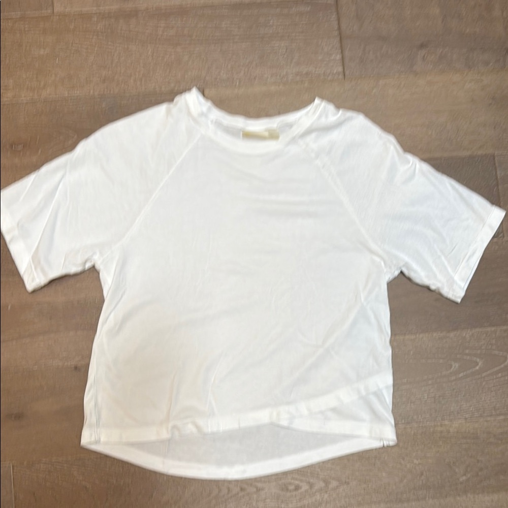 Girls White Short Sleeve Active Top Size XL